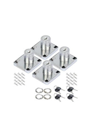 Adet Kam Kilidi, 22 Mm Çinko Alaşımlı Dolap Kilidi, Güvenlik Silindirli Dolap Çekmece Kilidi Anahtarlar Aynı Değil Seti