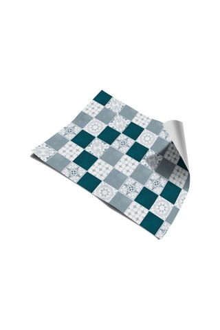 Tezgah Arası Mutfak Kendinden Yapışkanlı Folyo Kaplama Modern Fayans Desen Petrol 60cmx100cm