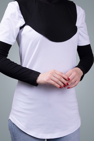 Hürrem Bone Siyah Tesettür Kolluk Viskon Kumaş Dantelli 1002_01 Siyah