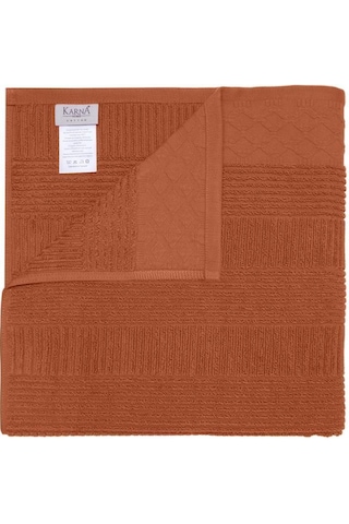 Pamuk Tekli Havlu Jakarlı Karna Home Ruma - 50 X 90 Kiremit
