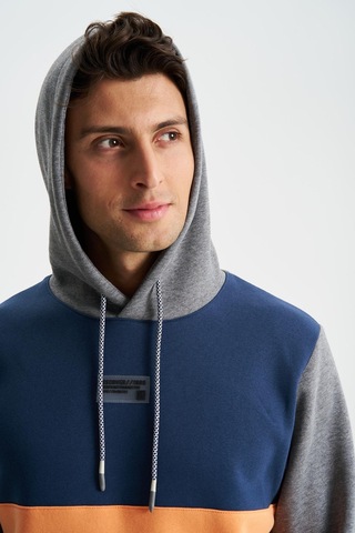 AR-MA Arma Erkek Çok Renkli Regular Fit 3 İplik Şardonlu Kanguru Cepli Kapüşonlu Sweatshirt 001