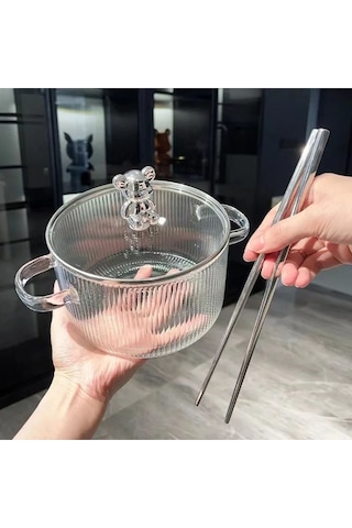 1,5 Litre Borosilikat Isıya Dayanıklı Pinterest Stil Cam Tencere Minimalist Tencere Mutfak Pişirme Şeffaf