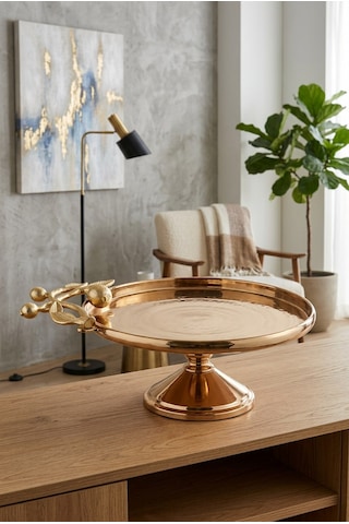 Leaf Rose Gold Dekoratif Ayaklı