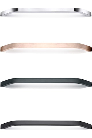 İdil Alüminyum Metal Lüks Modern Mobilya Çekmece Mutfak Dolabı Kulpu Siyah 224mm Siyah