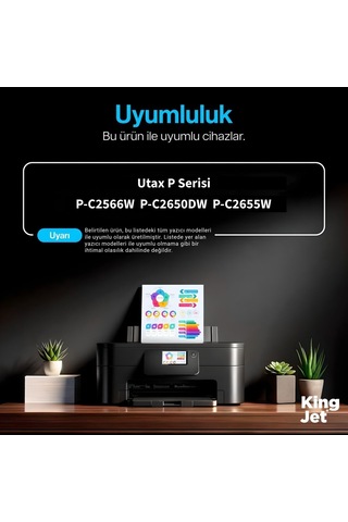 Kingjet Utax Uyumlu Pk-5015 Siyah Black Uyumlu Toner Çipli Utax P-c2650dw