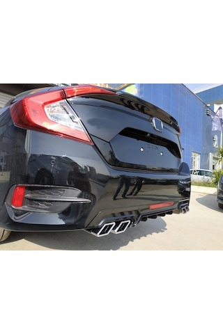 Honda Cıvıc Fc5 2016-2020 Dıfüzör Kare Egzoz Pıano Black N11.35386