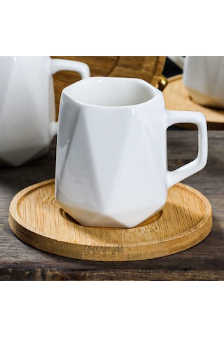 Perotti 12647 Emils Bambu Tabaklı 6 Kilişik 12 Parça Kahve Fincan Takımı