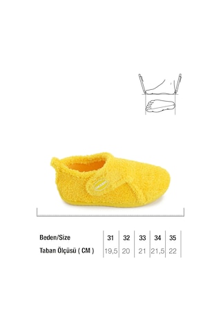 Gezer Kışlık Kız Çocuk Peluşlu Rahat Taban Cırt Cırtlı Ayarlanabilir Ev Okul Kreş Panduf Ayakkabı Ga2kfm.03422.01.026.b43 Sarı