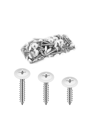 Xurunkeji Beyaz Vidalar Ahşap Beyaz Sac Metal Vida Dişi Truss Baş Hızlı Kendiliğinden Kılavuzlu Beyaz Pan Dolap Vidaları 11x8x3cm