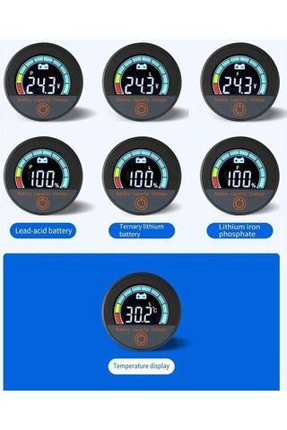 Dc 8-100v Lityum Kurşun-asit Dairesel Dijital Ekran Ölçer, Şartname: Gömülü Kurulum Diğer