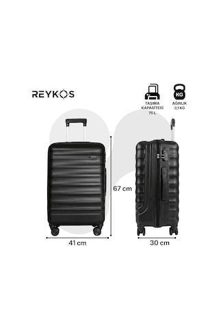 Reykos Rey-way Siyah Orta Boy Valiz