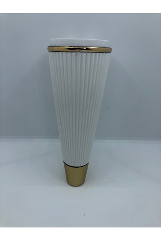 Karakoçaksesuar Plastik,19 Cm Beyaz-Gold Koltuk,Berjer,Mobilya Ayağı (4 Adet)