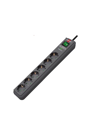 Brennenstuhl Eco Line Serisi 6 Soketli 13.500A Akım Koruyucu Priz 1.5 M