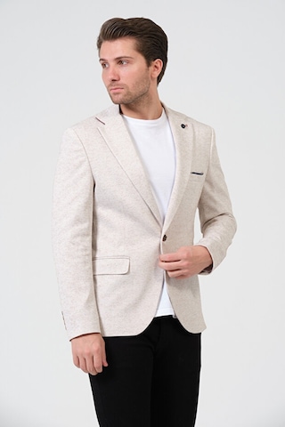 Bonesti Erkek Slim Fit Blazer Ceket Krem Kahve Benekli
