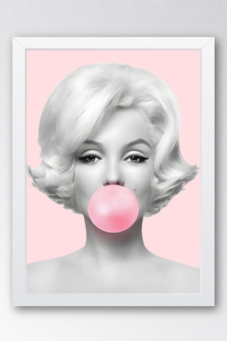 Marilyn Monroe Pembe Sakız Balonu Çerçeveli Tablo - Pop Art Poster Tablo