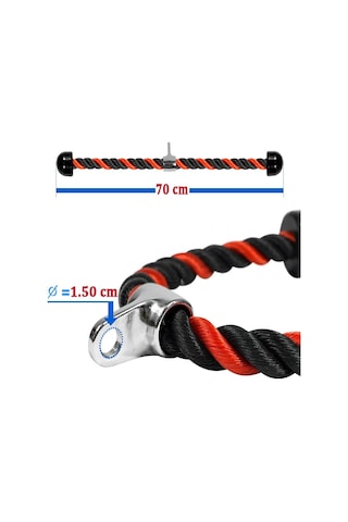 Xtreme Fitness Triceps Halatı Kırmızı Siyah Kırmızı - Siyah