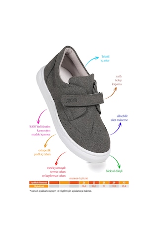 Kiko Kids Richie Cırtlı Günlük Erkek Çocuk Casual Ayakkabı Füme Füme