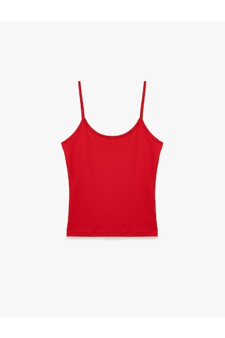 Koton U Yaka Kolsuz Slim Fit Basic Atlet Kırmızı 6sal30058ık