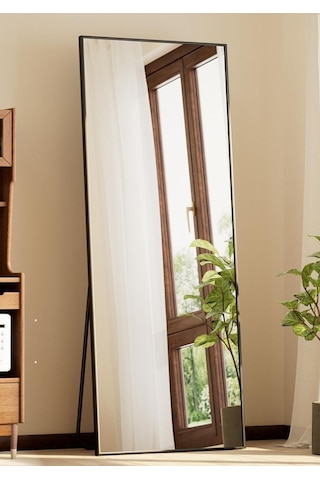 İva 140x55 Ayaklı, Asılı Veya Duvara Yaslı, Yer Aynaları,oturma Odası, Yatak Odası, Giyinme Odası Siyah