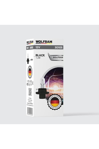 Wolfram 12 Volt 1.2 Watt Siyah Duylu Gösterge Ve Panel Ampulü Mfx6 Duy Tipi - 10 Adet