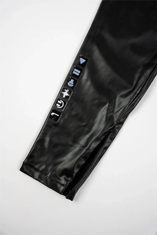 Kadın Siyah İkon Deri Pantolon Siyah