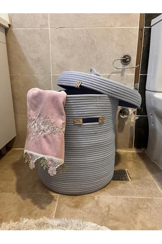 Zengin Design Home Banyo Camaşır Sepeti Zdh-051 Bebe Mavi