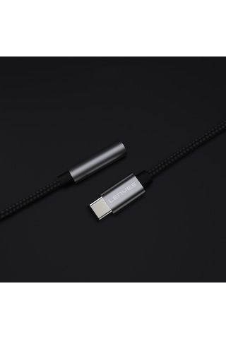 Lenyes Ax105 Type-c To 3.5mm Aux Çevirici Örgülü Ses Adaptörü Gümüş Gümüş