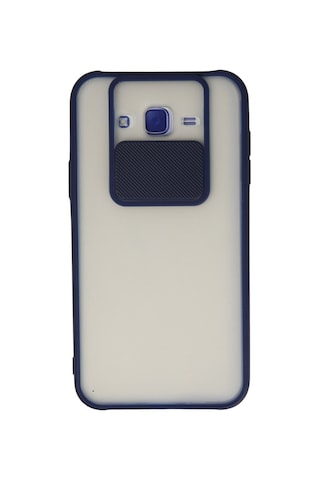 Galaxy J7 Kılıf Palm Buzlu Kamera Sürgülü Silikon - Lacivert