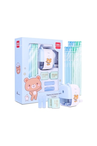 Kırtasiye Hediye Kutusu Seti İlkokul Öğrencileri Sevimli Çizgi Film Kırtasiye Hediye Çantası Pembe