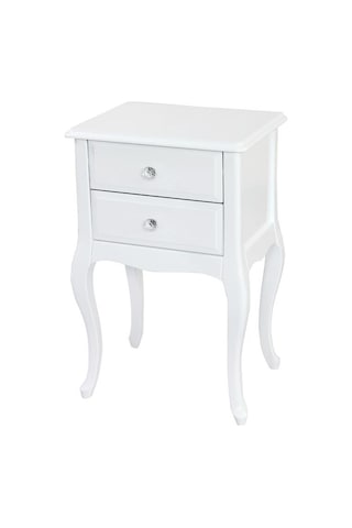 Ahşap Lake  Iki Çekmeceli Telefonluk Komidin  Beyaz