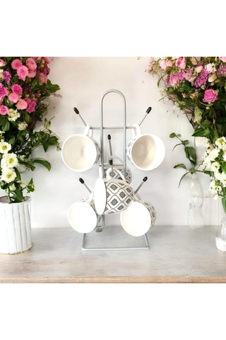 Fincan Askısı , Gri Askılık , Metal Masa Üstü , Tezgah Üstü Dolap