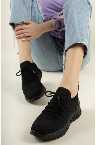 Nesil Shoes Dvm 500 Siyah Triko Kadın Sneakers-siyah Siyah
