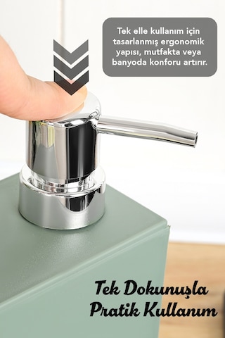 Süngerlik Bölmeli Sıvı Sabunluk - Tezgah Üstü Süngerlikli Sabunluk Mutfak Organizer 850ml Yeşil Yeşil