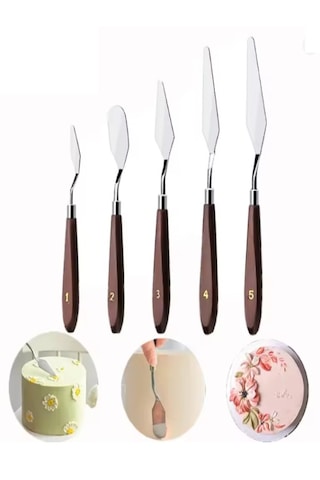 5li Metal Resim Spatulası Palette Knives, Ressam Sipatulası Sıpat