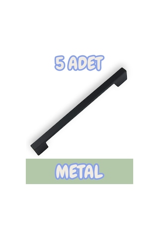 Köprü Alüminyum Metal Lüks Modern Mobilya Çekmece Mutfak Dolabı Kulpu Siyah 160mm 5 Adet Siyah
