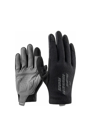 Rockbros S338 Erkek Bisiklet Eldiveni Yol Bisikleti Dokunmatik Ekran Tam Parmak Örme Eldivenler - M