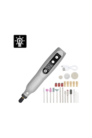 Youtek Kkmoon Şarj Edilebilir El Taşlama Makinesi, Taş Oyma Ve Parlatma İçin Çok Fonksiyonlu Elektrikli Alet, Gri