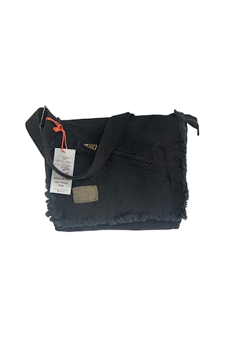 Vintage Salaş Orta Boy Unisex Günlük Çapraz Postacı Tablet Çantası M 32 Cm X 27 Cm Siyah