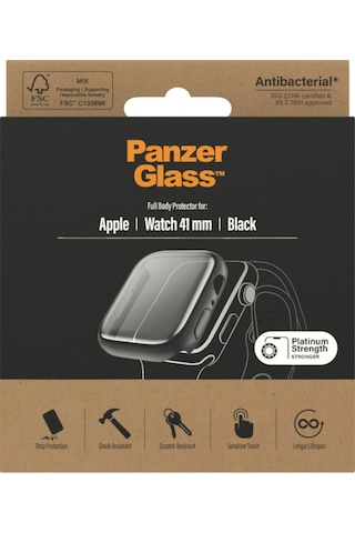 Apple Uyumlu Watch  Series 9 8 7 41mm Siyah Full Body Çerçeveli Ekran Koruyucu