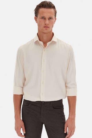D'S Damat Ds Damat Slim Fit Bej Italyan Yaka Armürlü Uzun Kollu Kolay Ütülenebilir Nefes Alan Dört Mevsim Göml 2HF02ORT3185 Bej