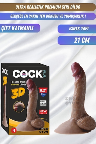 Red Fox Premium Seri Ultra Realistik Çift Katmanlı Gerçekçi Dildo 21 Cm