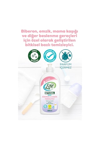 Life By Fakir Bitkisel Bebek Biberon Ve Emzik Temizleyici-parfümsüz, Doğal Içerik, Kalıntı Bırakmaz, Sabun Içeri Çok Renkli