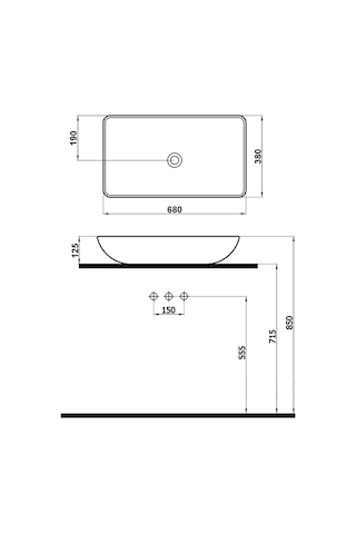 Newarc 5019 Domino Tezgah Üstü Lavabo