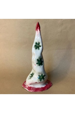 Uretti - Zehra 8449 - El Yapımı Seramik Tasarım Yılbaşı Ağacı Biblo - 10 X 22 Cm 1 Adet