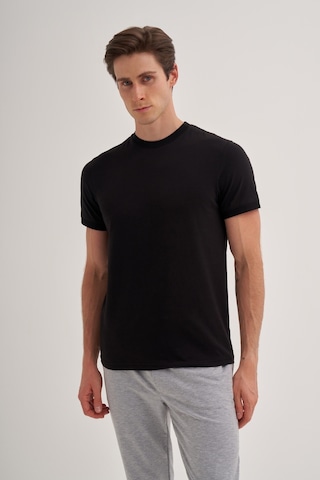 Cazador Erkek Siyah Bisiklet Yaka T-shirt 46200
