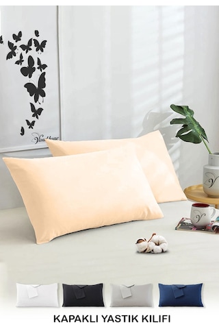 Vionel Home Pamuklu 2'li Yastık Kılıfı 50 x 70  Düz Bej