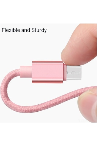 Willowhaven 3 Cihazı Hızlı Şarj Eden 1.5m Type-c/lightning/micro Usb 2a Şarj Kablosu Gül Altını Kutu Paketli