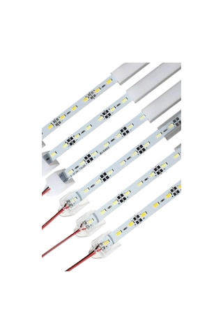 12 Volt Alüminyum Kasalı 5730 Ledli Çubuk Led Bar Gün Işığı 3000-3200k Şeffaf Cam