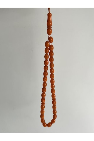 Oval Kesim Kokulu Toz Kehribar Tesbih 33lük 7mm A008