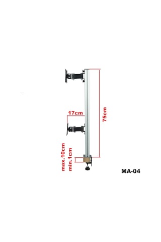 Tarix Ma-04 Masa Üstü Dikey İkili Monitör Askı Aparatı17"-27